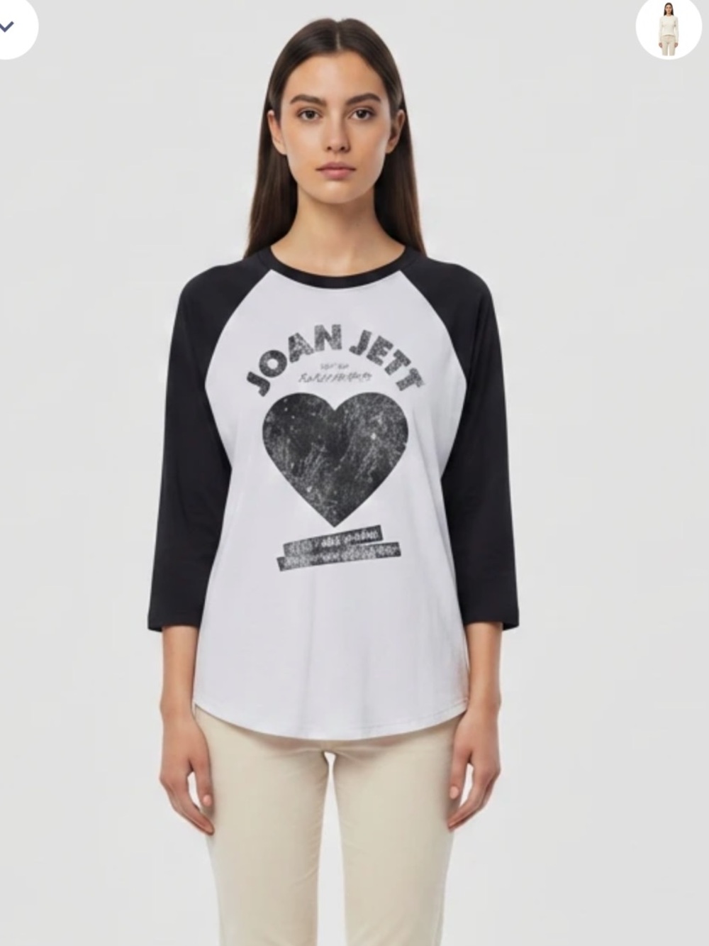 Joan Jett and the Blackhearts graphic Black & White Raglan  Tee